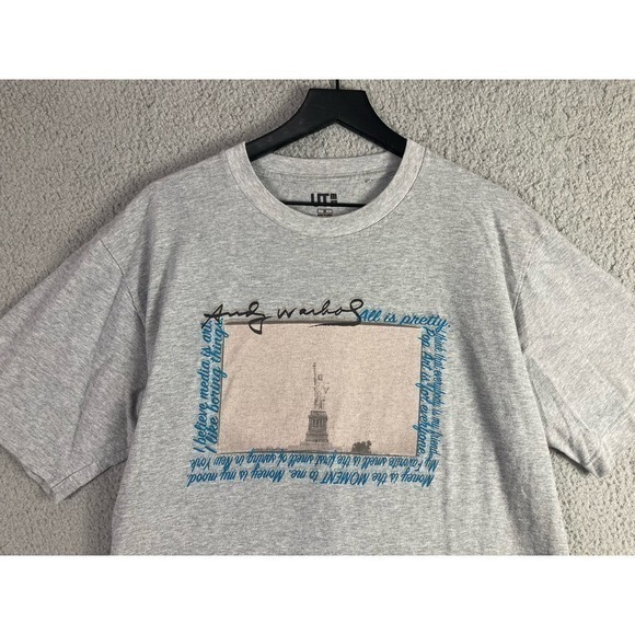 Uniqlo UT Andy Warhol All is Pretty Gray T-Shirt Short Sleeve Mens Medium Crew - Picture 6 of 9
